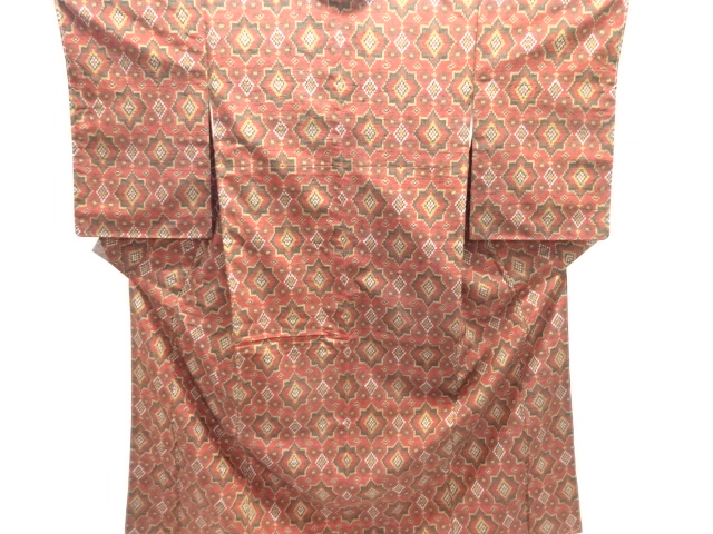 華紋織り出し手織り紬着物